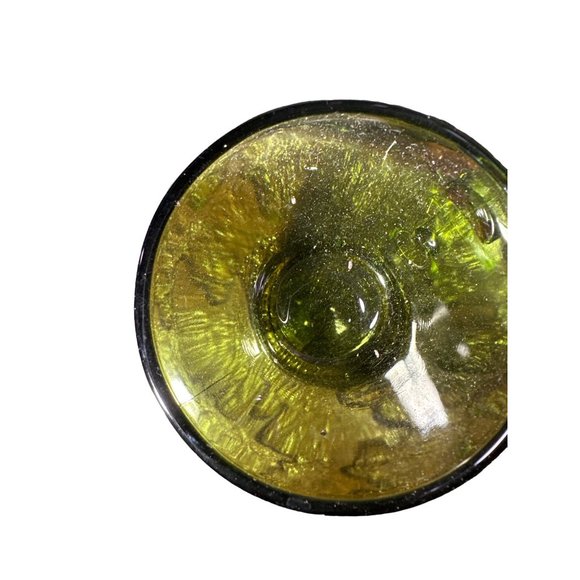 Vintage Rare Find Green Indian Glass Snack Set - Picture 7 of 12